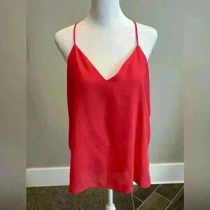 ✨Nymph brand Coral Red V-neck blouse with spaghetti straps size large.